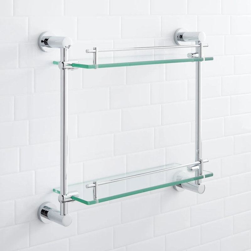 Tablette décorative à deux niveaux 17 po Ceeley, Chrome