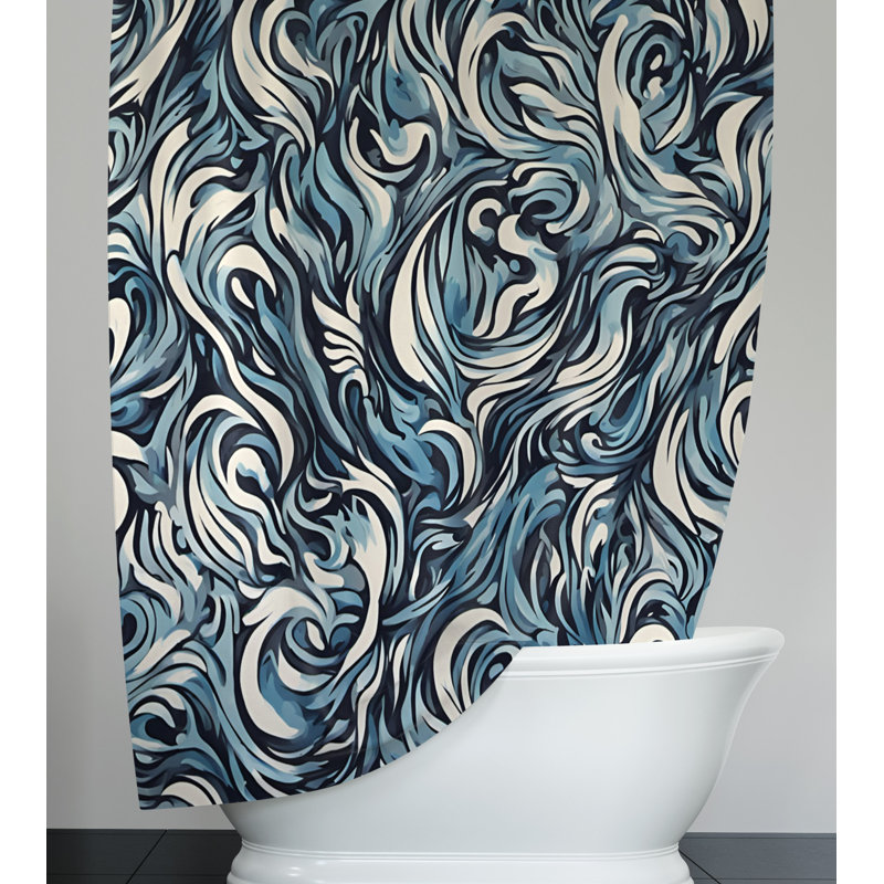 Rideau de douche à motif abstrait Quitaque, L 70 po x H 72 po