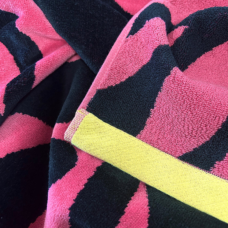 Zebra Print Pink Large Beach Towel