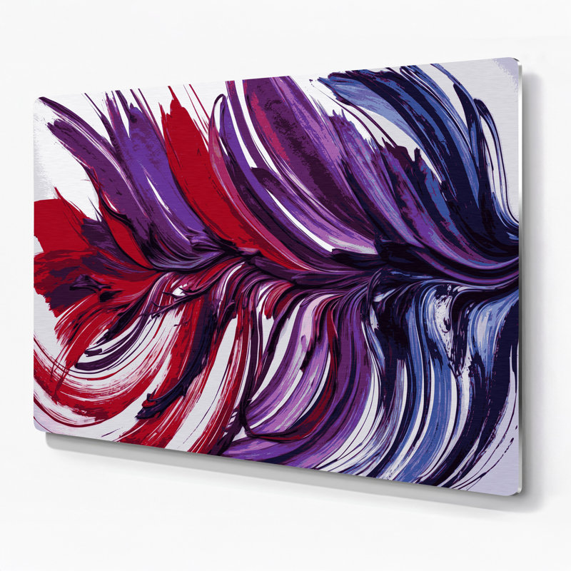 «Lyrical Abstraction 68», art mural en métal rouge, H 11 po x l 14 po