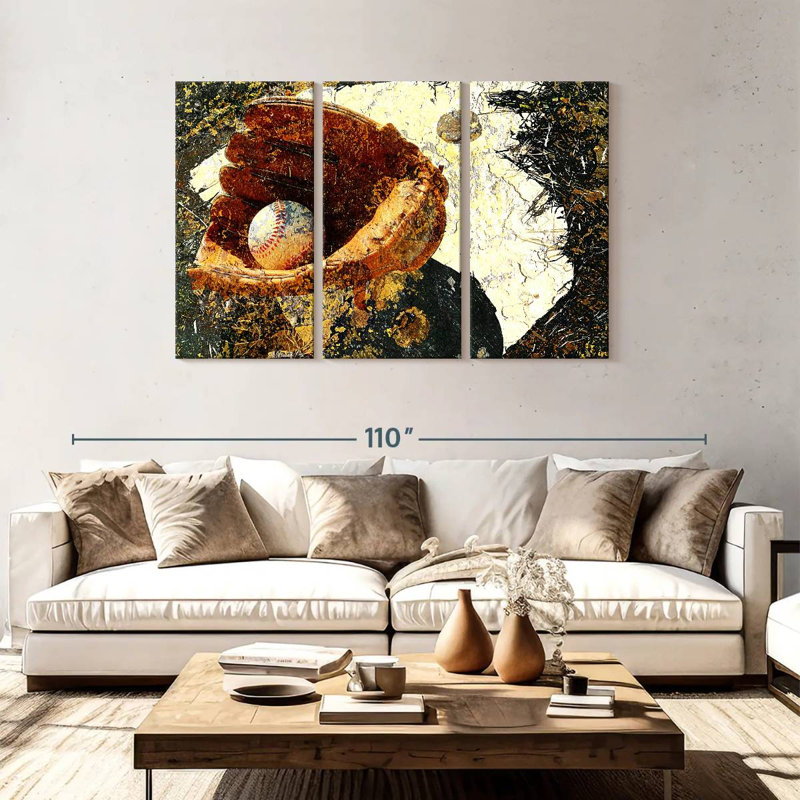 Sireci Grunge Baseball, 48" H x 74" W