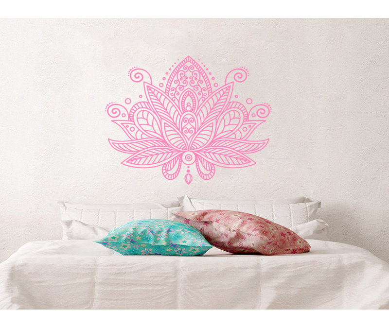 Décalcomanie murale fleur mandala lotus Estrella, Rose tendre