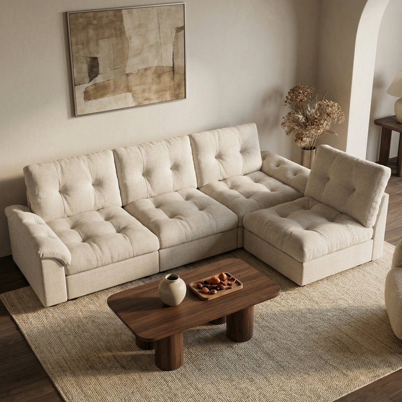 Canapé modulaire 103,5 po Cloud, Chenille beige