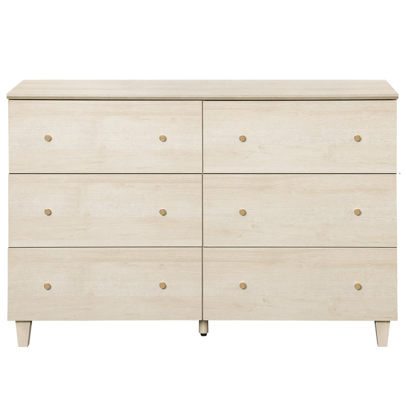 Commode pour enfants avec 6 tiroirs Lysiane, Chêne clair