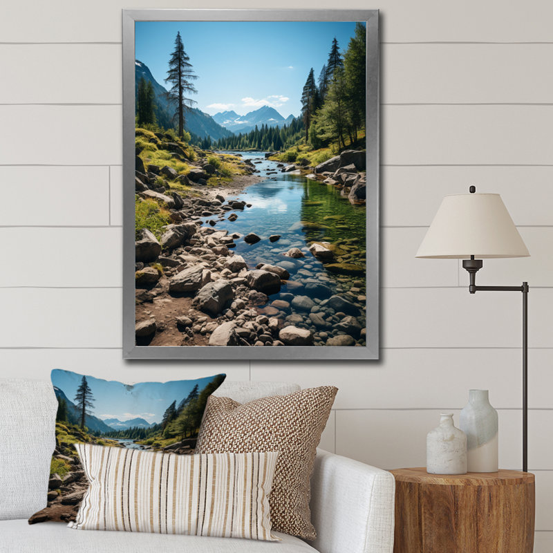 Behja Canada, paysage d'émeraude sauvage sur toile, H 32 po x l 24 po x P 1 po, Cadre photo argenté