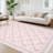 Modern Machine Washable Area Rugs Diamond Floor Mats with Non-Slip Backing, Non-Shedding Floral Print Accent Rug, Foldable Soft Low Pile Indoor Carpet-970787837