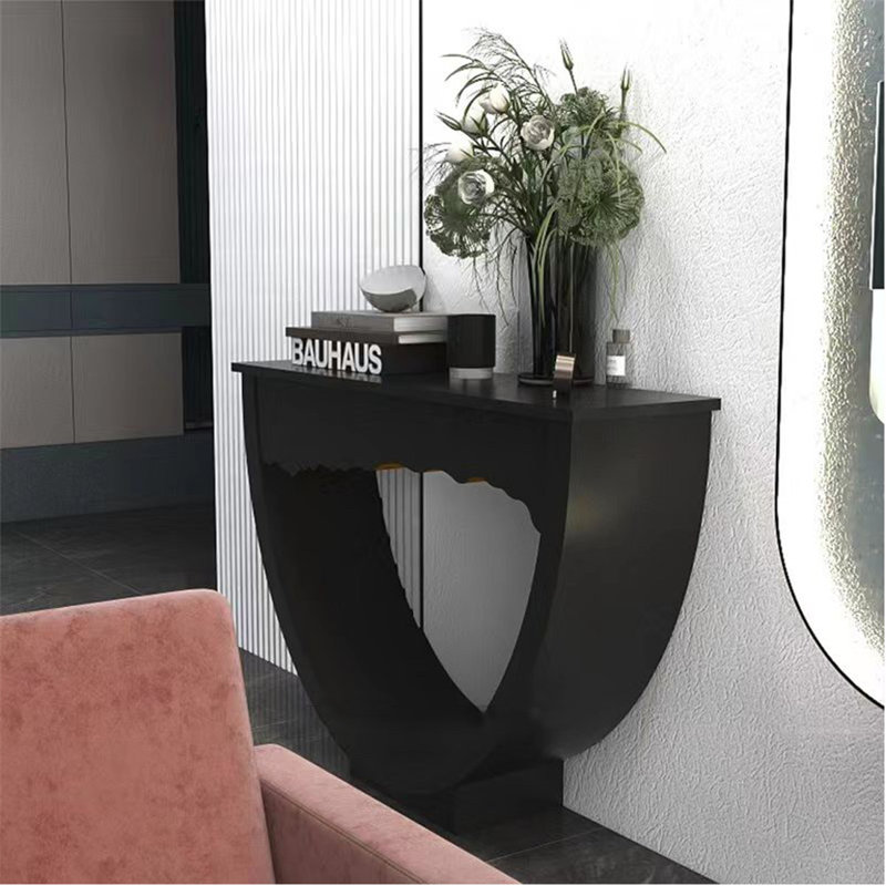 Console créative de style nordique en bois, H 33,46 po x l 47,24 po x P 13,78 po, Noir