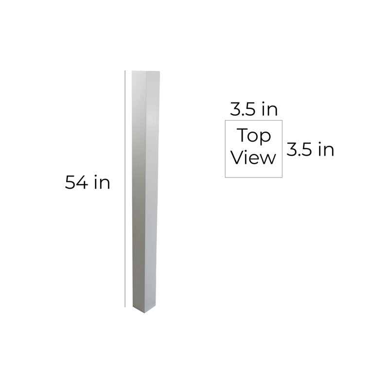 Poteau de poteau 3,5 po x 54 po en chêne rouge