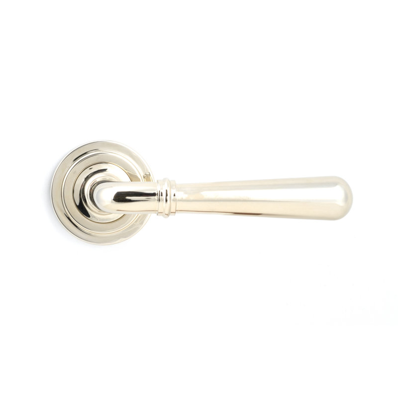 Newbury Lever on Rose Set (Art Deco), Polished Nickel
