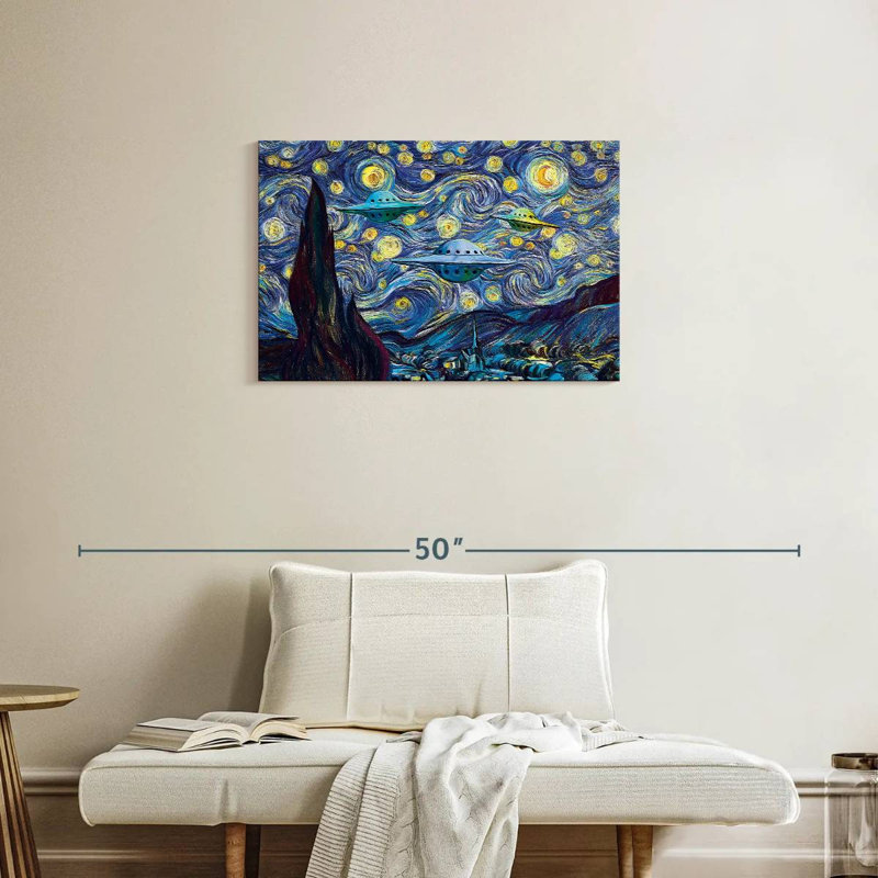 Kelan Alien Invasion Starry Night, 20" H x 30" W