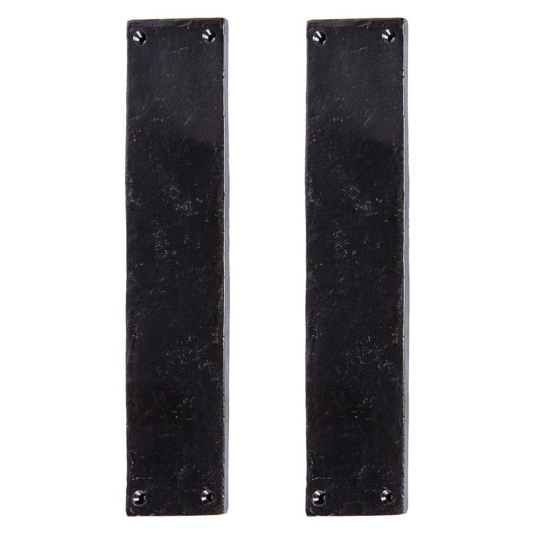 Hammer & Tongs - Rustic Door Push Plate - W65mm x H295mm - Black