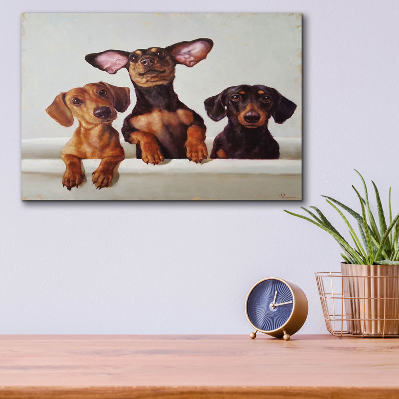 "3 Amigos" par Lucia Heffernan, H 12 po x l 16 po x P 0,13 po