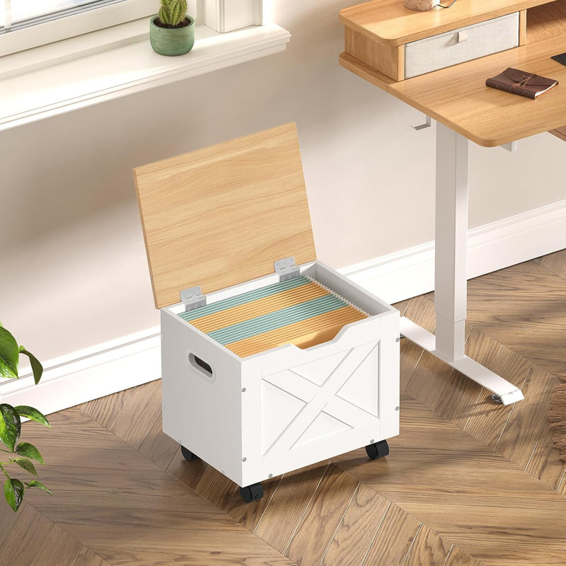 Rolling Filing Cabinet, Small File Cabinet Under Desk With Single Drawer, Hanging File Organizer For A4/Letter-Size Documents, Organizer Box, For Home Office