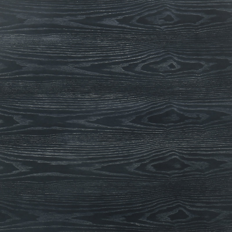 Ailla Round Solid Wood Base Dining Table, Black Wash