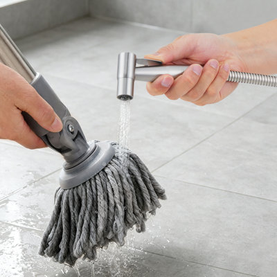 Ensemble de douchette de toilette portative, douchette haute pression en acier inoxydable avec déviateur G7/8, flexible de 150 cm et support mural, outil de nettoyage multi-usages pour salle de bain et cuisine