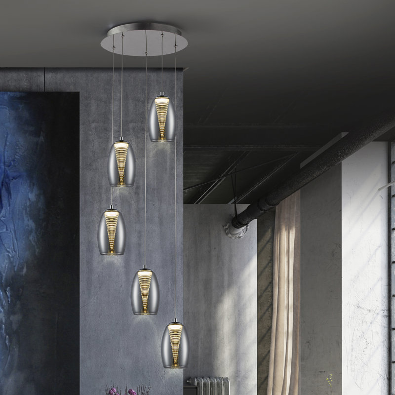Boerner 5 - Light Chrome LED Cluster Pendant
