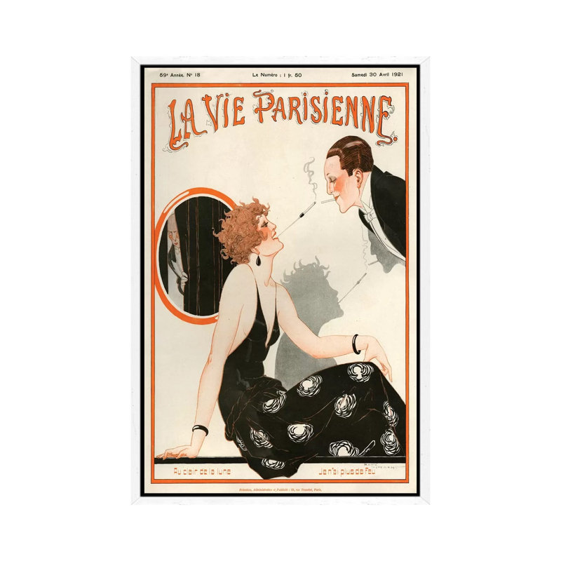 1921 La Vie Parisienne Magazine Cover by The Advertising Archives - Gallery-Wrapped Canvas Giclée on Canvas, White Framed
