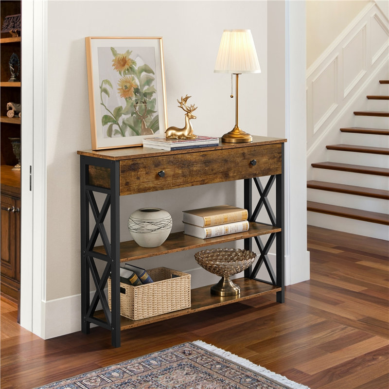 Keivha 39.5'' Console Table, Rustic Brown