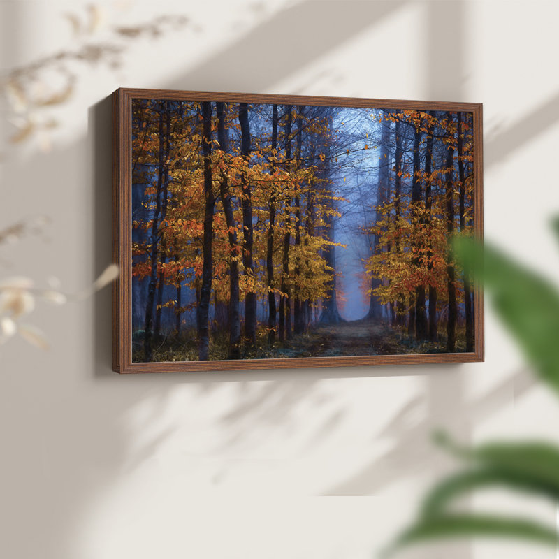The Path of -Framed Print - Restickable, H 8 po x l 10 po, Noyer