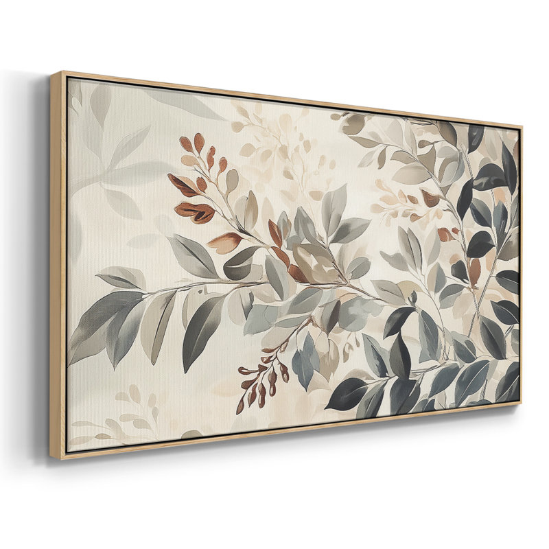 Botanical Series-CCL XXVI - Toile tendue avec châssis encadré - Prêt à être accroché, Naturel, H 21 po x l 41 po