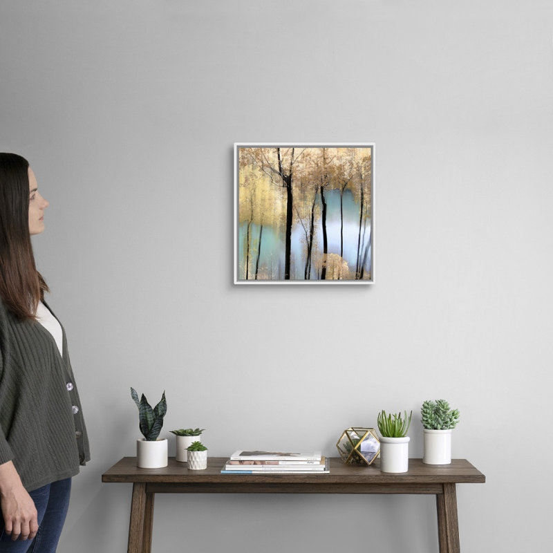 «Pastel Pond» par Alex Hanson - reproduction d'art sur toile, H 18 po x l 18 po x P 1,75 po, Toile encadrée flottée blanche