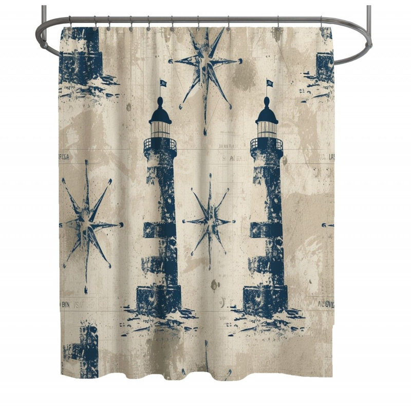 Lighthouses Shower Curtain, 93"H x 70"W