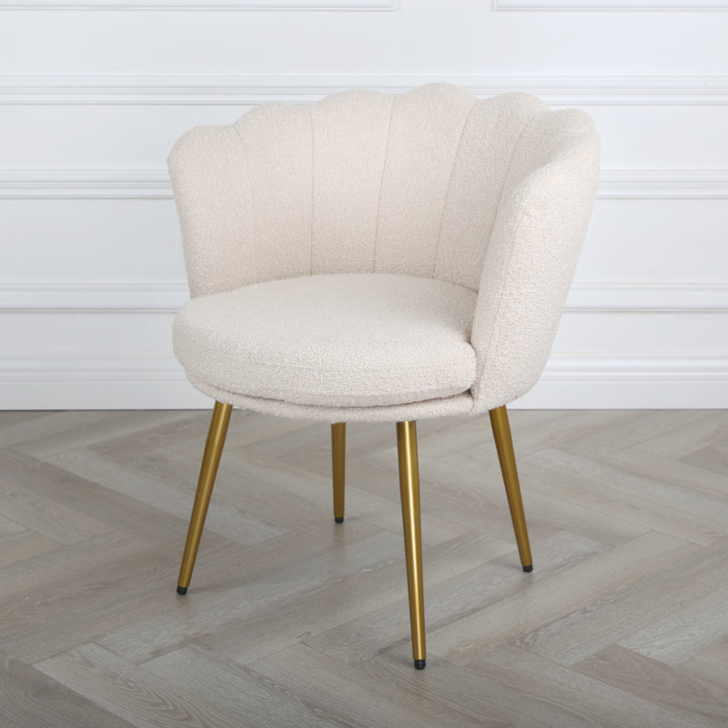 Elsfield - Boucle Scalloped Back Chair, Gold