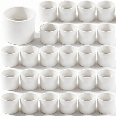 3 Inch White PVC DWV Coupling, Hub x Hub Drain, Waste & Vent Fitting (60-Pack)