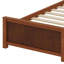 Lit plateforme en bois avec tête de lit, pied de lit et lattes en bois-619045194