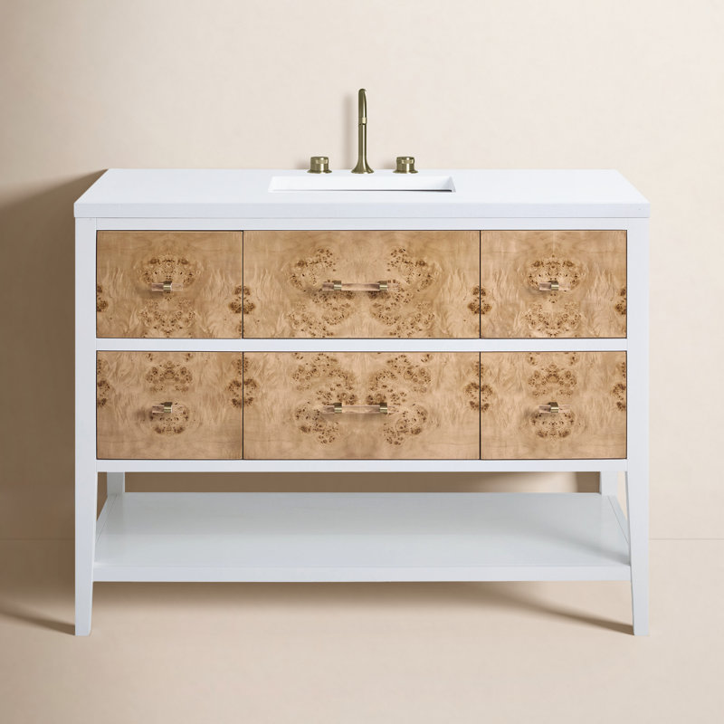 Olena 48'' W Single Vanity, 8" Widespread, White Zeus 