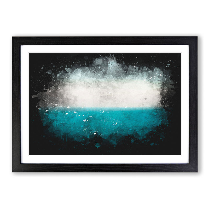 Sky On Top Of The Ocean - Picture Frame Graphic Art, 33cm H x 45cm W x 2cm D, Black Framed