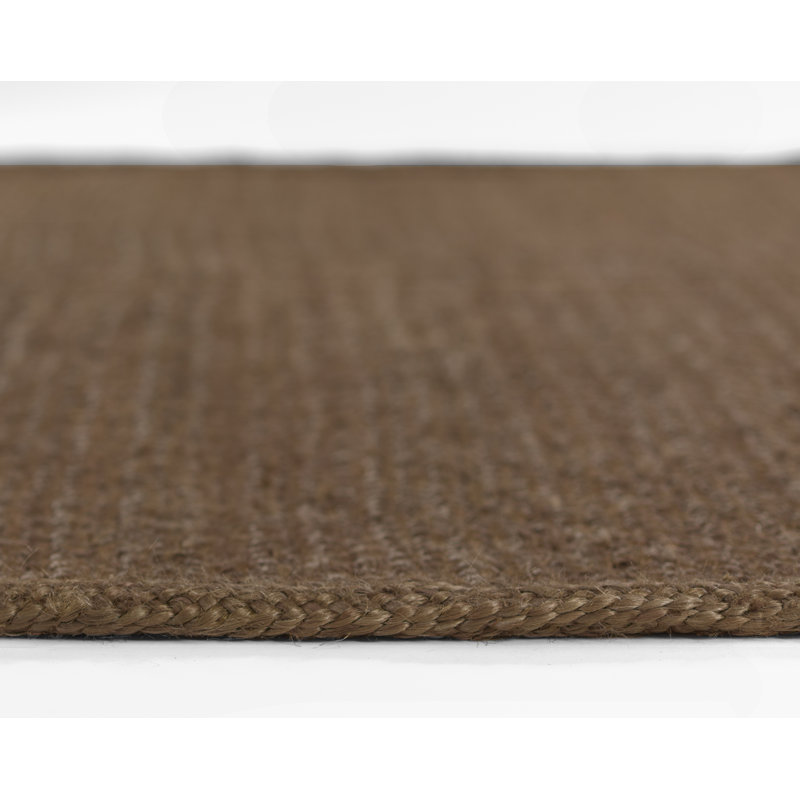 Barakha Solid Color Handmade Flatweave Jute Area Rug, Rectangle 8' x 11', Dark Brown