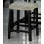 Ensemble de salle à manger 3 pièces avec table rectangulaire, tabourets en tissu et 2 tabourets blancs noirs, table ultrabrillante noir / blanc /