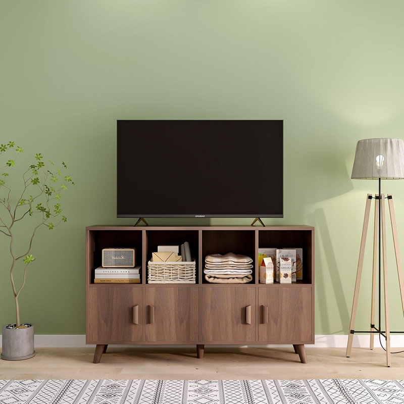 8-Cube Cubby Shelf Bookcase With Doors Walnut