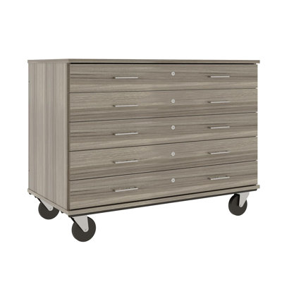 Mobile 5 Compartment Manufactured Wood Classroom Cabinet