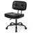 Armless Home Office Chair, Small Height Adjustable PU Leather Desk Chair, Ergonomic Task Chair with 360° Swivel Rolling Wheels-242164631