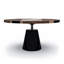 Round Walnut Wood Dining Table
