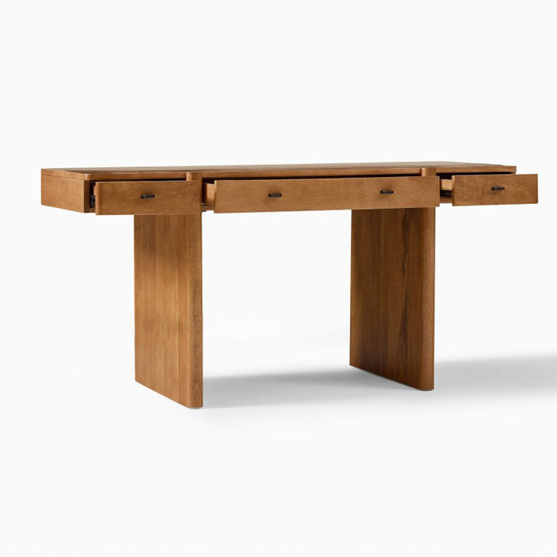 Console scandinave en bois massif minimaliste, H 29,5 po x l 63 po x P 23,6 po