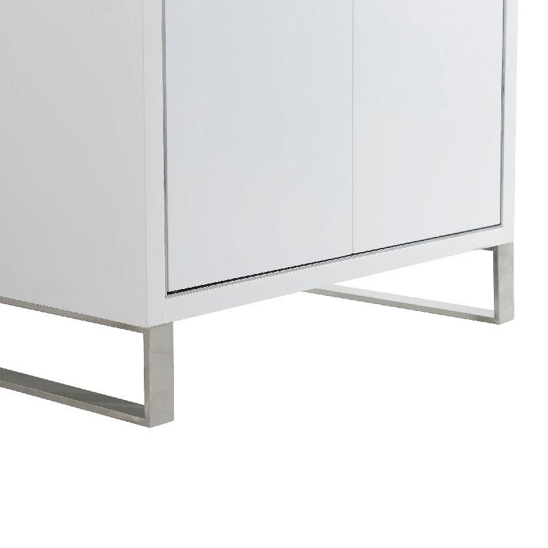 Ensemble de meuble-lavabo simple autoportant 30 po avec plateau en pierre Gesa, Blanc mat, Chrome