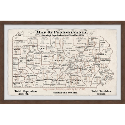 Pennsylvania Outline by Marmont Hill - Single Picture Frame Print