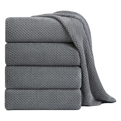 35" x 70" Extra Large Microfiber Bath Sheet Set (Set of 4), Super Soft & Quick-Dry Oversized Towels for Bathroom & Spa