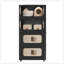 Retro Black, armoire de rangement pliante latérale de 20 po de large, 4 niveaux, 19,69 po x 11,81 po x 40,55 po, bacs de rangement pliables avec porte magnétique, armoire de rangement en plastique avec roues-411762096-414929165