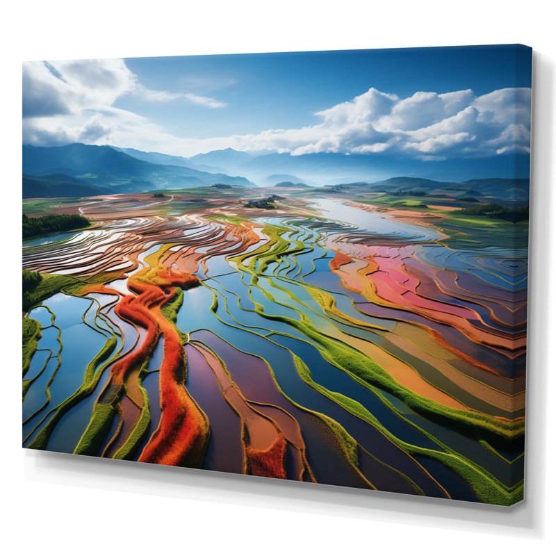 «Colorful Rainbow Fields Of Chroma I», reproduction sur toile, H 12 po x l 20 po x P 1 po, Toile tendue