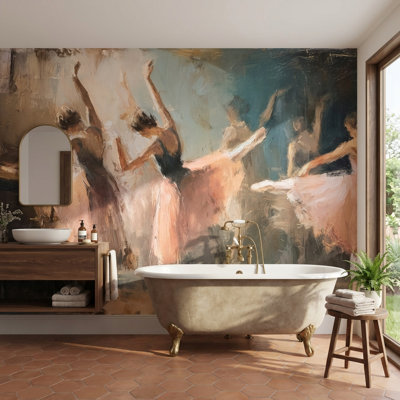 Ballet Dancers Wallpaper Vintage Removable Movement Wall Double Roll