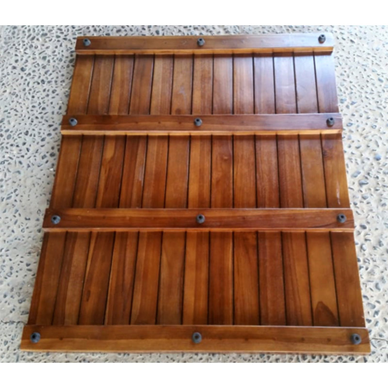 Large Brown Teak Rectangle Shower Mat, 30'' x 20''