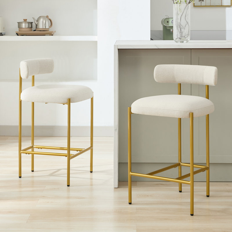 Tabourets de bar Maddox, Beige