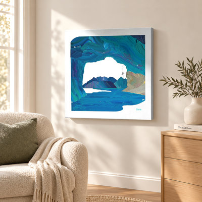 Blue Cave Mountain Abstract Wall Art
