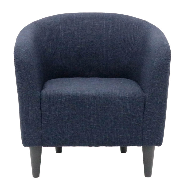 Fauteuil demi-tonneau de 29,50 po de largeur, Mélange de polyester bleu marine