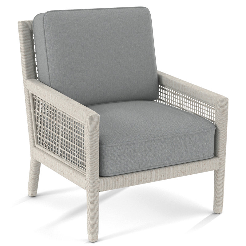 Harper 28" Wide Armchair, Light Blue Performance Fabric; 0851-55, Antique Frost White
