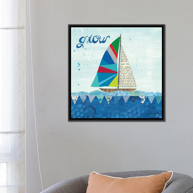 «Rainbow Spinnakers III», reproduction d'impression sur toile, H 26 po x l 26 po x P 1,5 po, Toile avec cadre noir